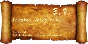 Bicskei Valéria névjegykártya